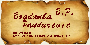 Bogdanka Pandurević vizit kartica
